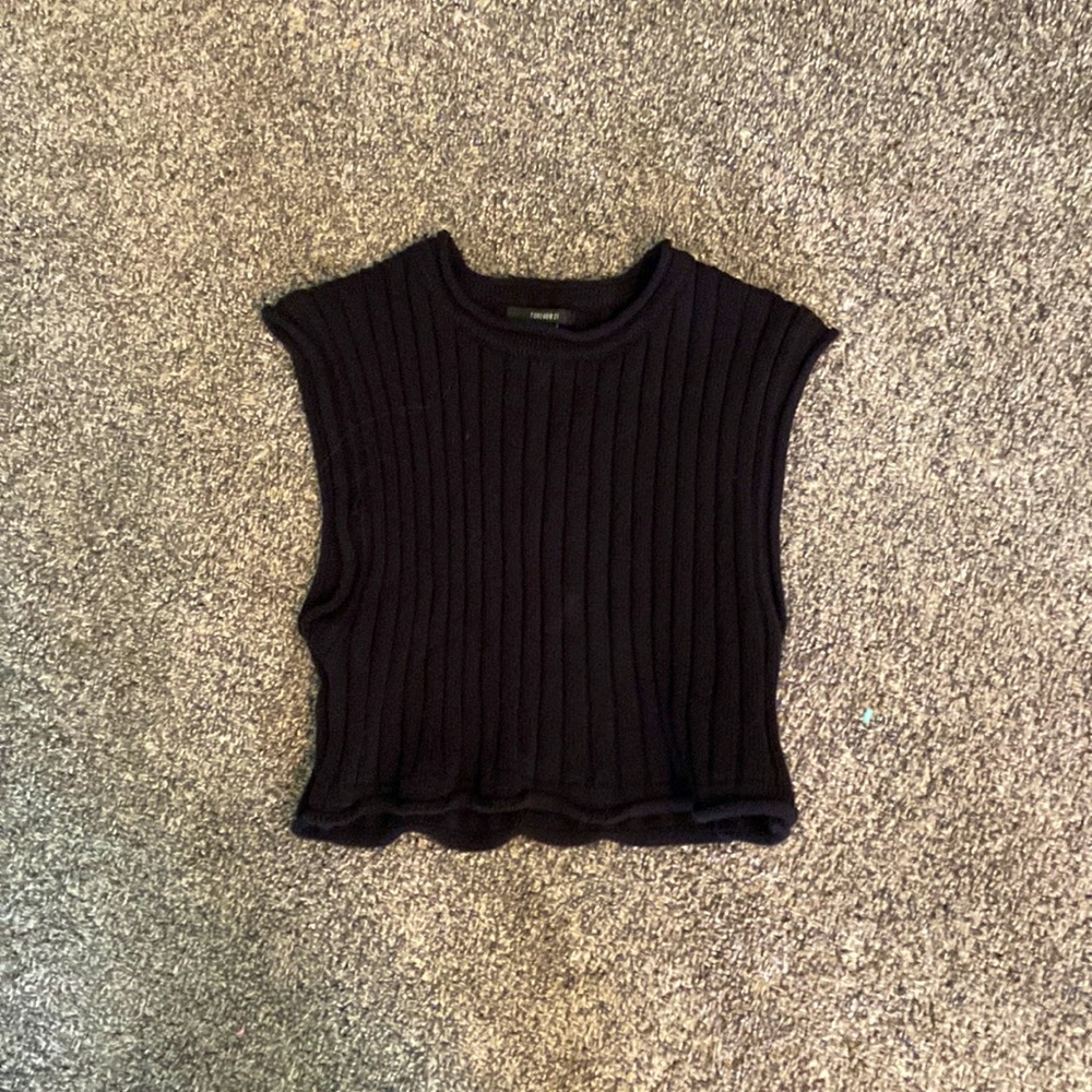 Cute black sweater vest!